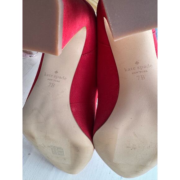 Kate Spade Red Suede Meredith Pointed-Toe Pumps Women’s Size 7 US - Picture 3 of 15